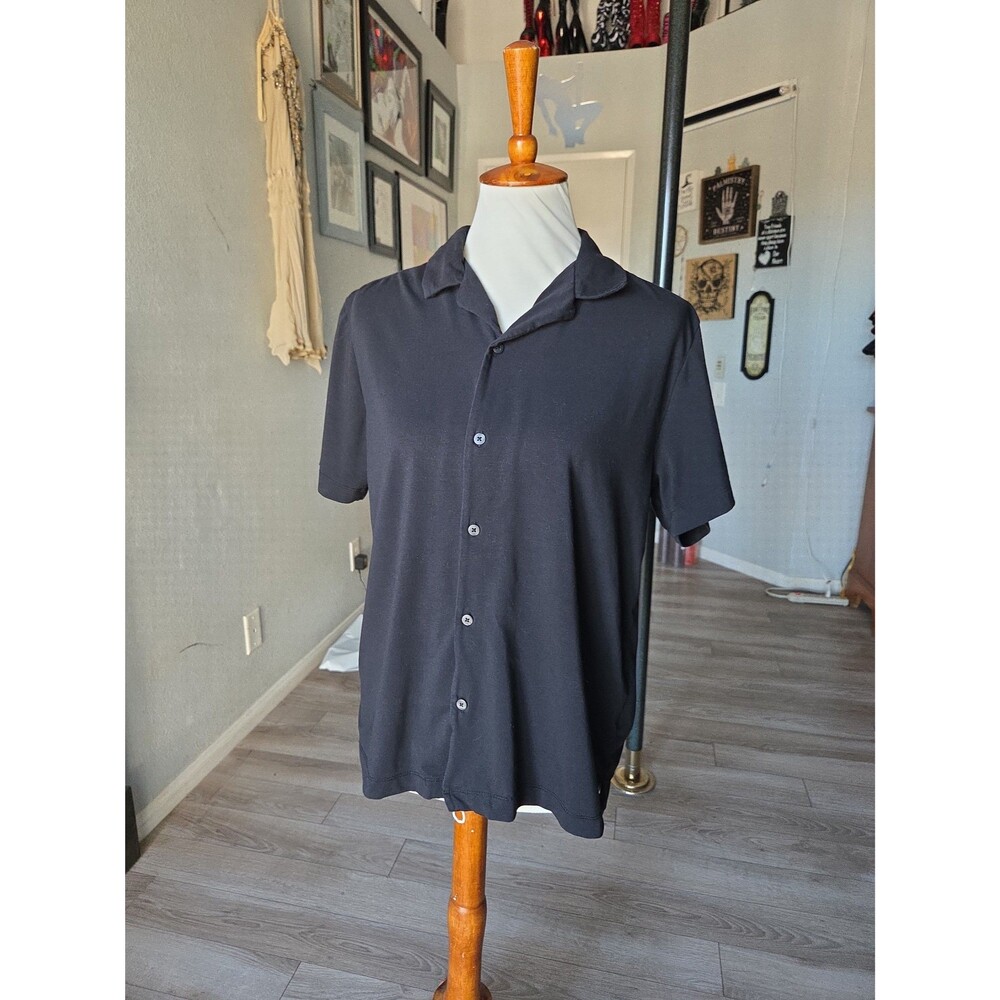 Denim & Flower black button up Medium short sleeve
